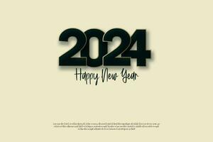 simples e limpar \ limpo Projeto feliz Novo ano 2024 fundo para bandeiras, cartazes ou calendário. vetor