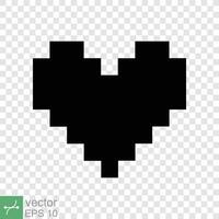 coração ícone isolado em editável fundo. simples plano ícone. Preto amor forma símbolo, em branco coração silhueta placa logotipo projeto, romântico Casamento conceito. vetor ilustração eps 10.