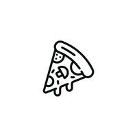pizza linha ícone isolado em branco fundo vetor