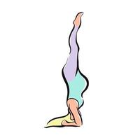 garota grávida fazendo ioga para mulheres grávidas. fitness, esportes para mulheres grávidas. ilustração vetorial vetor