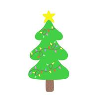 Natal árvore vetor dentro moderno cores dentro uma plano desenho animado estilo.