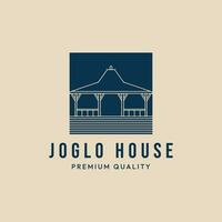joglo casa logotipo ícone, indonésio javanese tradicional casa vetor ilustração Projeto