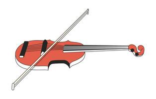violino musical instrumento corda 2d linear desenho animado objeto. clássico entretenimento. sinfonia viola isolado linha vetor elemento branco fundo. clássico música equipamento cor plano local ilustração