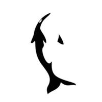 design de silhueta de orca. vetor de logotipo de peixe predador. ilustração de animais aquáticos.