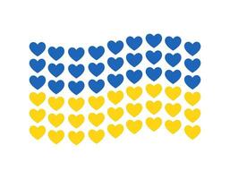 bandeira do Ucrânia a partir de corações ucraniano símbolos ícone. vetor plano ilustração