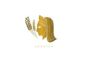 deusa do colheita, Demeter logotipo vetor