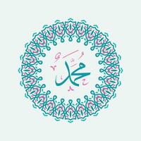 árabe ou islâmico caligrafia do a profeta Maomé, tradicional islâmico arte pode estar usava para muitos tópicos gostar mawlid, el Nabawi . tradução, a profeta Maomé vetor