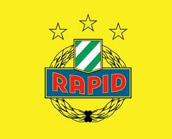 sk rápido wien clube símbolo logotipo Áustria liga futebol abstrato Projeto vetor ilustração com amarelo fundo