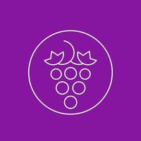 ícone de linha fina de vetor de uva