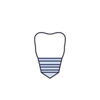dente, vetor de implante dentário em branco