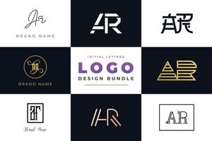 conjunto de letras iniciais de coleção design de logotipo. vetor
