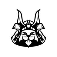 gato samurai esboço mascote Projeto vetor