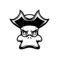 Pato piratas esboço mascote Projeto vetor