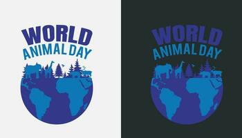 mundo animal dia com remendos para Camisetas e outros usos vetor