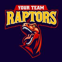 esporte equipe logotipo raptor mascote vetor