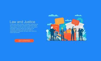 julgamento legal ilustração vetorial conceito modelo design de plano de fundo pode ser usado para apresentação web banner ui ux landing page vetor