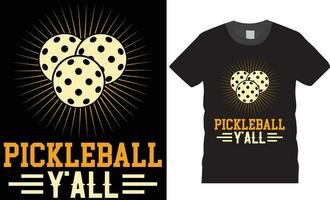 design de camiseta de pickleball vetor