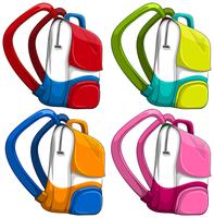 Schoolbags em cores diferentes vetor