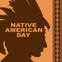 vetor ilustração do nativo americano dia célebre cada ano em Outubro 9