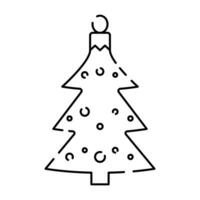 Natal -bola linha ícone vetor. feliz Novo ano e feriado. Natal árvore brinquedos ou bola. decoração. vetor