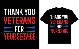 obrigado você veteranos para seu serviço t camisa projeto, América veteranos t camisa projeto.... vetor