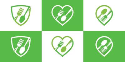 conjunto Comida logotipo Projeto com criativo estilo conceito Prêmio vetor