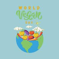 livre mundo vegano dia Projeto vetor