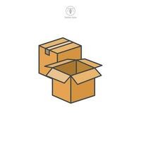 pacote caixa ícone símbolo vetor ilustração isolado em branco fundo