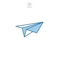 papel avião ícone símbolo vetor ilustração isolado em branco fundo