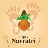 feliz navratri postar vetor