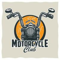 motocicleta t camisa rótulo Projeto com motocicleta elemento ilustração vetor