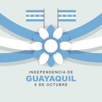 vetor ilustração do guayaquil independência dia célebre cada ano em Outubro 9. cumprimento cartão poster com guayaquil bandeira