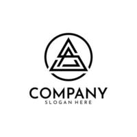 triangular sa ou Como cartas logotipo vetor. simples, mínimo e moderno. adequado para qualquer industrial negócios. vetor