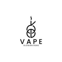 minimalista, simples e moderno vape logotipo vetor. vetor