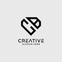 criativo estilo cb carta logotipo Projeto modelo com diamante forma ícone vetor