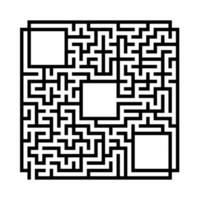 labirinto quadrado abstrato. jogo para crianças. quebra-cabeça para crianças. enigma do labirinto. ilustração em vetor plana isolada no fundo branco. com lugar para sua imagem.