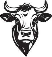 vaca cabeça vetor ilustração silhueta logotipo