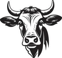 vaca cabeça vetor ilustração silhueta logotipo