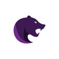 Urso cabeça mascote vetor para emblema Projeto com cor cinzento