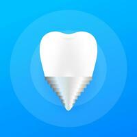 coroa implantar dente ícone. humano dental implantar. vetor estoque ilustração.
