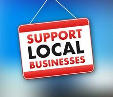 Apoio, suporte local negócios. fazer compras local. Comprar pequeno negócios. vetor estoque ilustração.