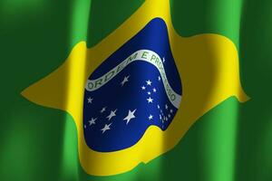 realista fundo abstrato ilustração do a Brasil bandeira acenando a bandeira vetor