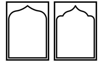 simples árabe janela quadro, Armação conjunto isolado em branco fundo vetor