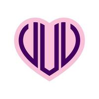 logotipo você coração monograma 3 cartas alfabeto Fonte amor logotipo namorados logótipo bordado vetor