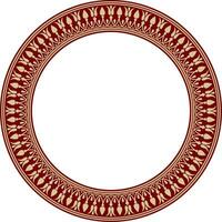 vetor ouro e vermelho volta clássico grego meandro ornamento. padrão, círculo do antigo Grécia. fronteira, quadro, anel do a romano Império