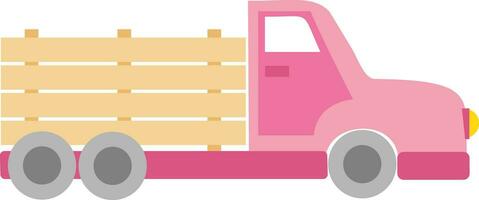 vetor ilustração do Rosa caminhão com reboque dentro desenho animado estilo