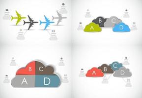 coleção de modelos de infográfico para ilustração vetorial de negócios vetor