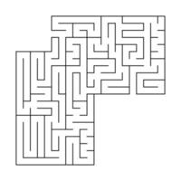 labirinto quadrado abstrato com entrada e saída. um jogo interessante e útil para crianças. ilustração em vetor plana simples isolada no fundo branco. com um lugar para seus desenhos.