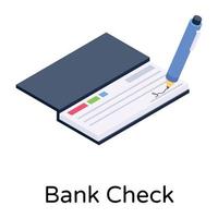 livro de cheque bancário vetor