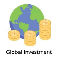 investimento mundial e global vetor